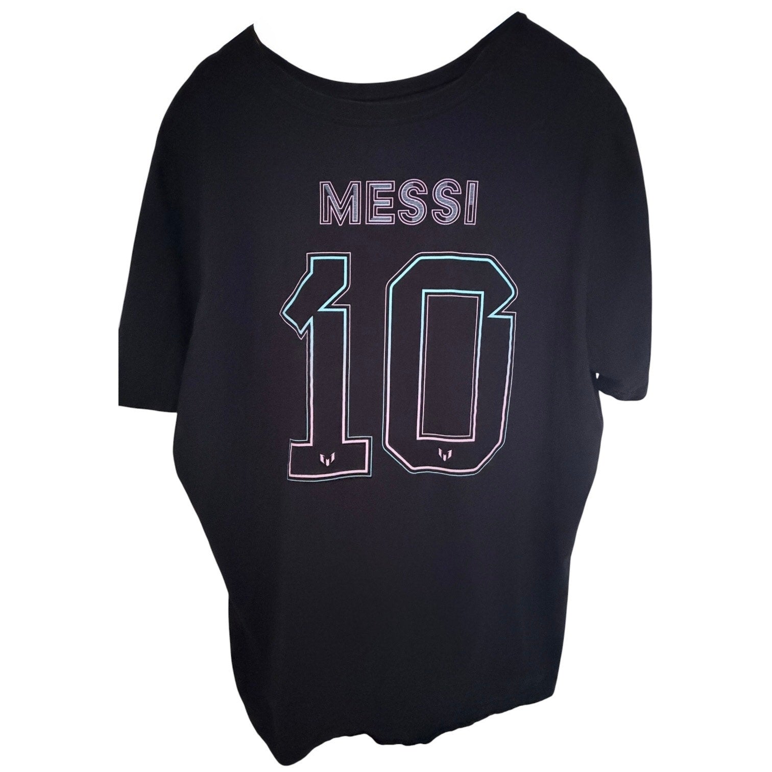 Adidas Lionel Messi Number 10 Soccer T Shirt Mens 2XL Black Graphic Tee