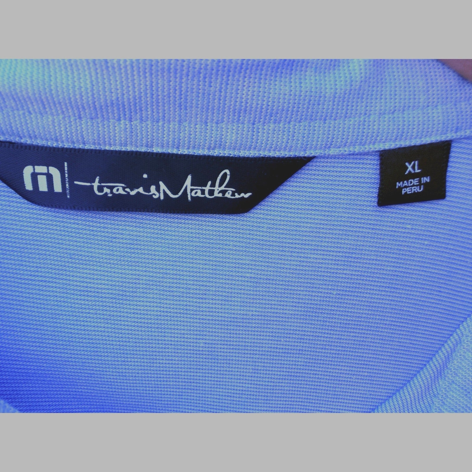 TravisMathew US Am Tour Championships Golf Shirt Mens XL Blue Performance Polo