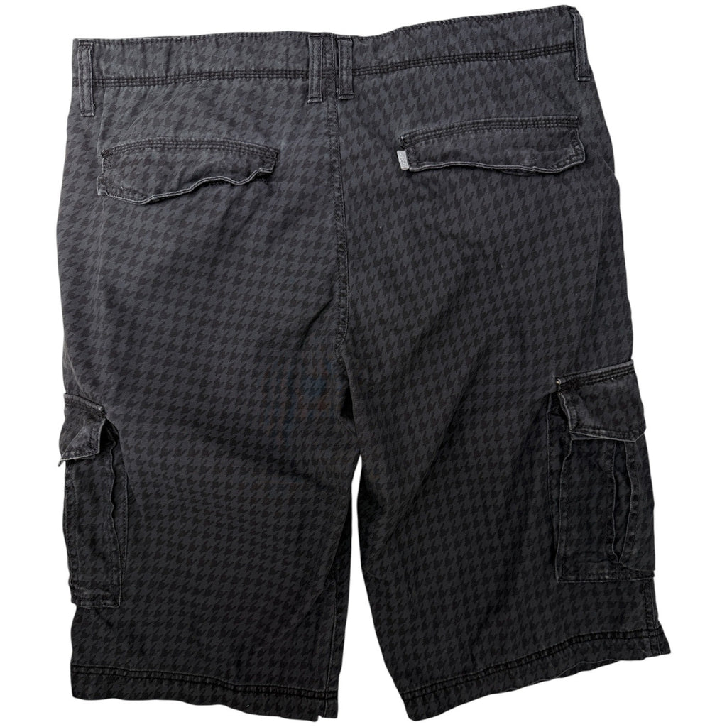 Silver Tab Cargo Shorts Mens 36 Black Houndstooth Utility Streetwear