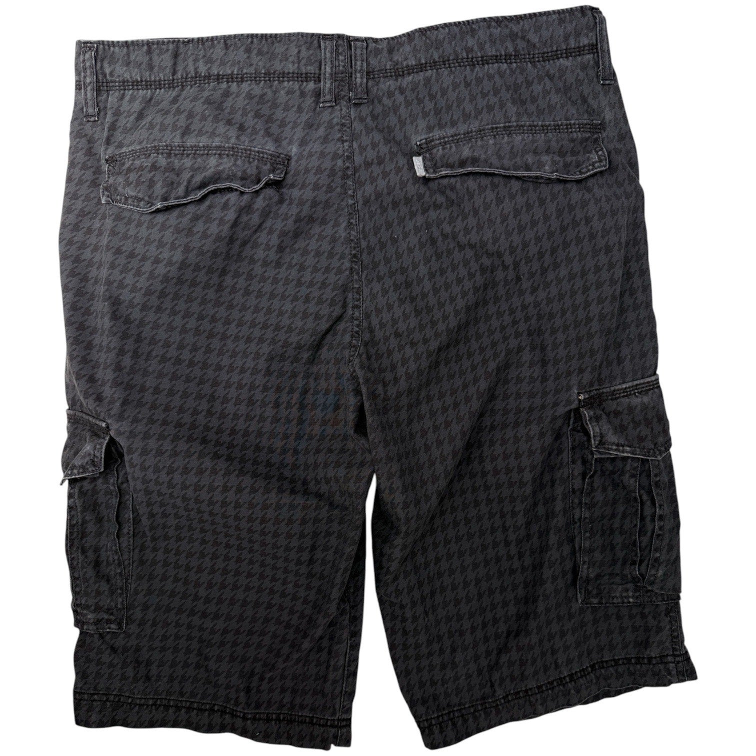 Silver Tab Cargo Shorts Mens 36 Black Houndstooth Utility Streetwear
