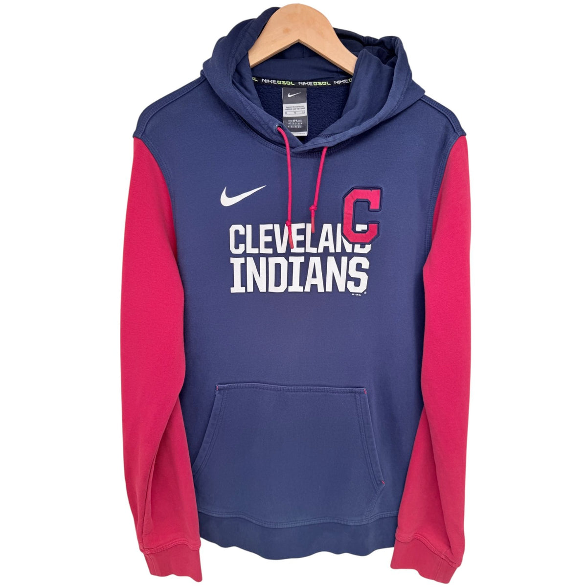 Nike Men's Navy Blue Cleveland Indians Genuine Merchandise Hoodie — front view