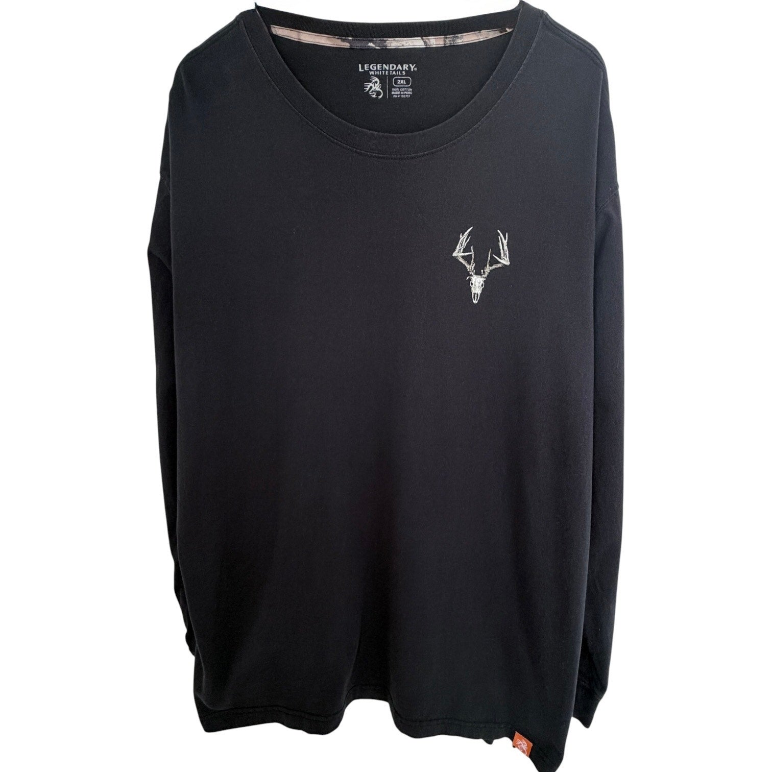 Legendary Whitetails Long Sleeve Shirt Mens 2XL Black Deer Hunting Graphic