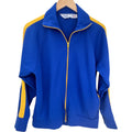Court Casual Track Jacket Mens Large Blue Yellow Full Zip Vintage USA Made