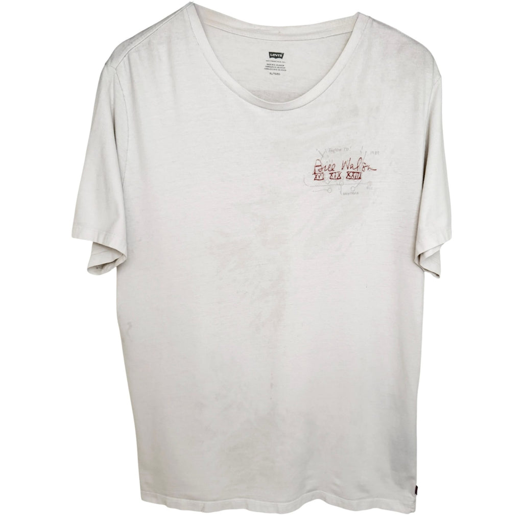 Levi's Men's White Bill Walsh Crewneck T-Shirt — back view