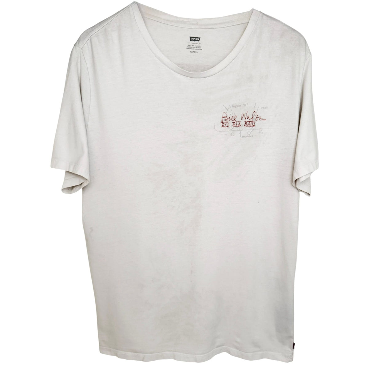 Levi's Men's White Bill Walsh Crewneck T-Shirt — back view