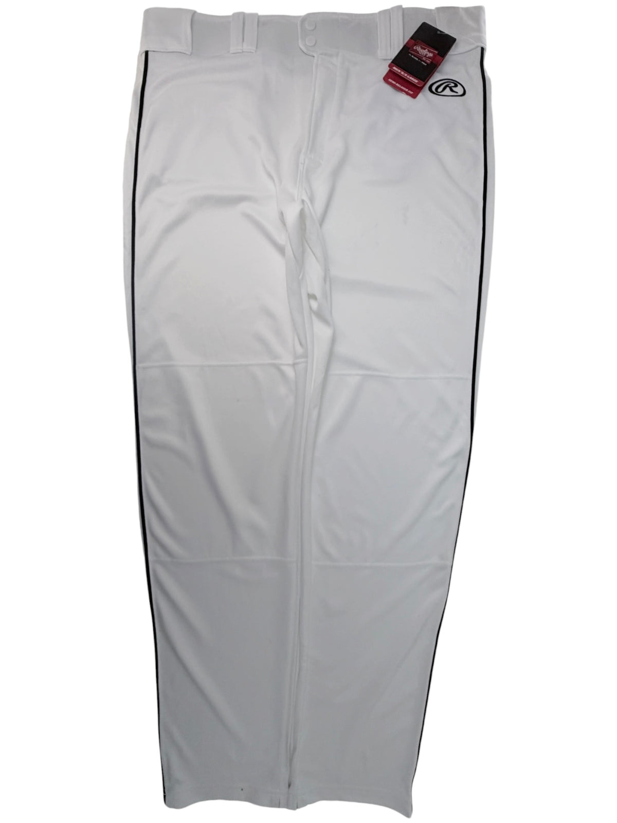 Rawlings Men's White Adult Launch 1/8" Piped Pant Activewear Pants — front view