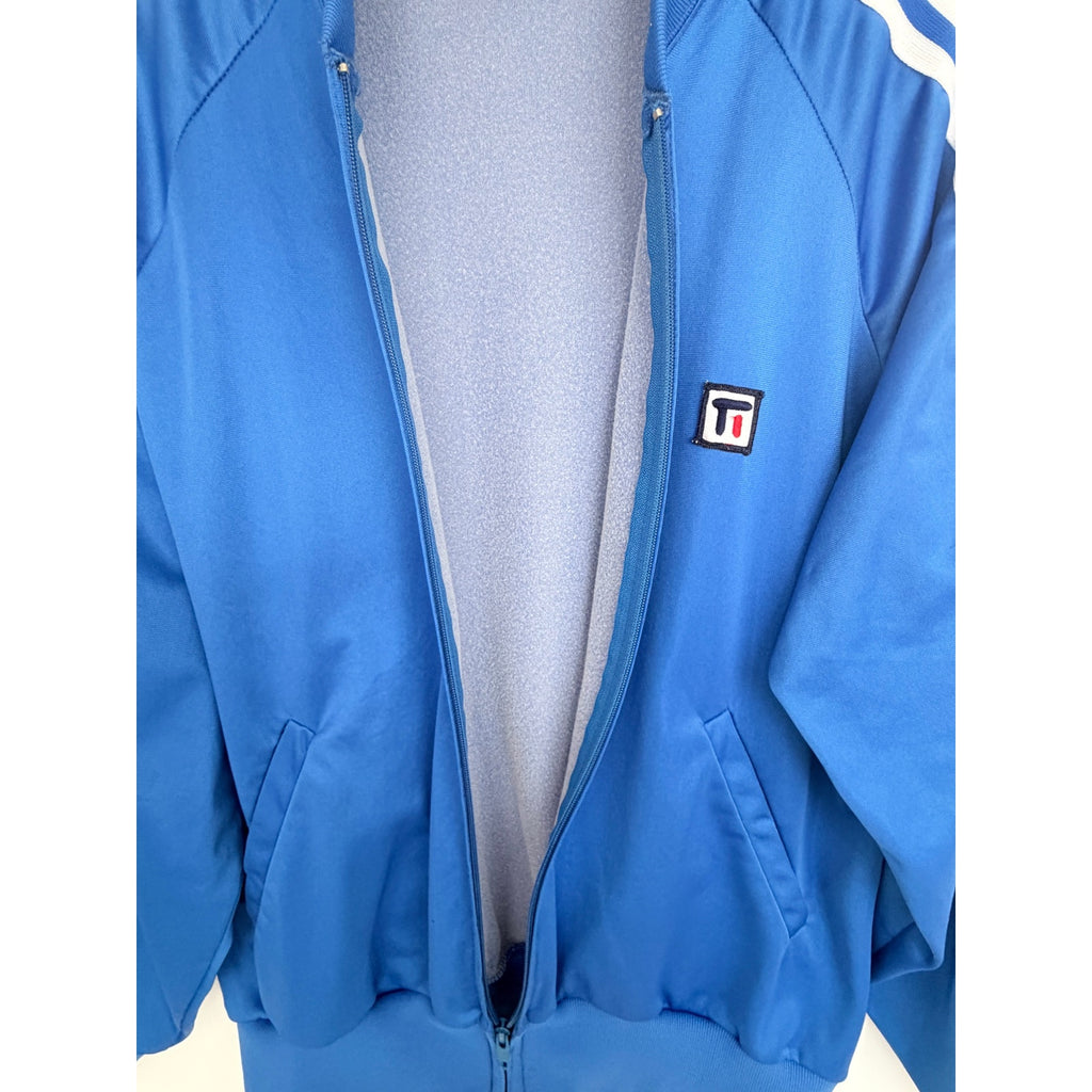Vintage Todd #1 Blue Track Jacket Mens Large Y2K Korean Athletic Zip Up Striped