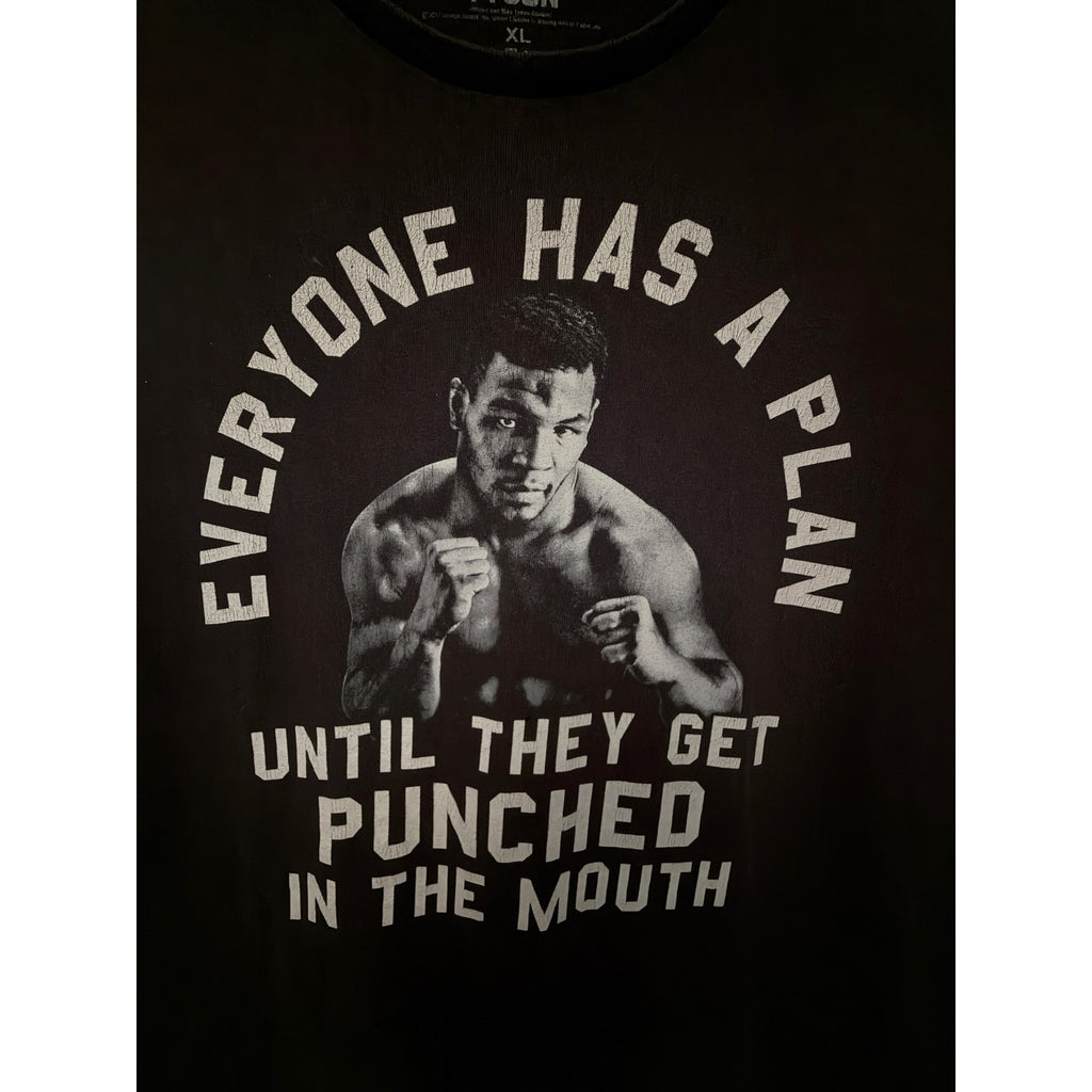 Mike Tyson Everyone Has A Plan Until They Get Punched Graphic T Shirt Mens XL