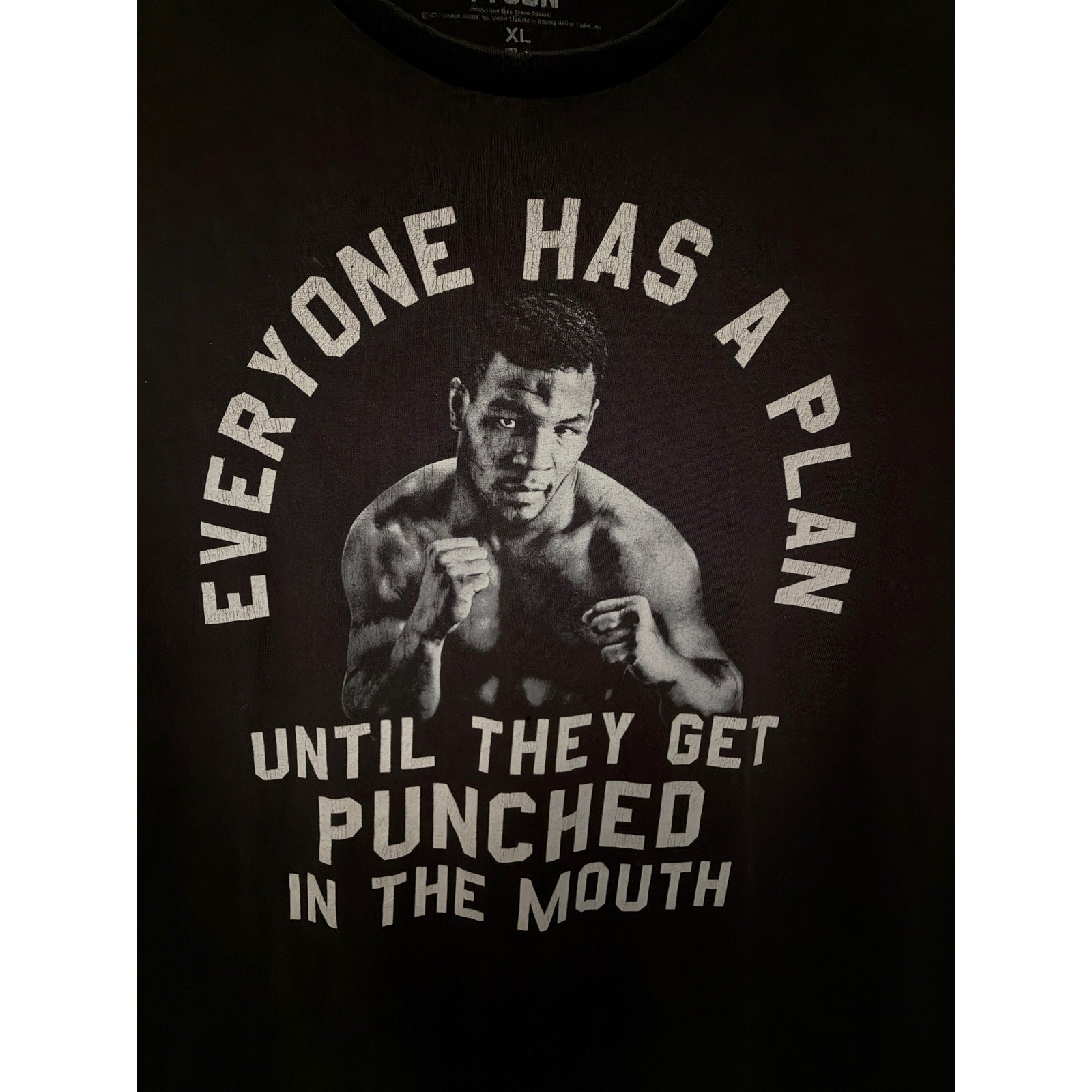 Mike Tyson Everyone Has A Plan Until They Get Punched Graphic T Shirt Mens XL