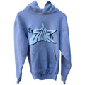 Graphic Hoodie Mens Small Light Blue Pullover Streetwear