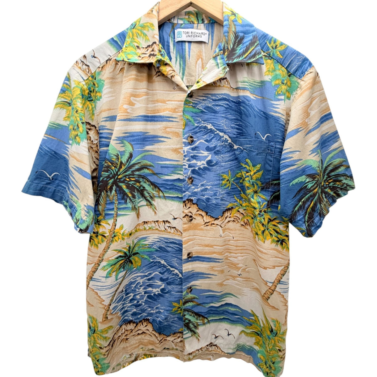 Tori Richard Uniforms Men's Blue Button-Up — front view