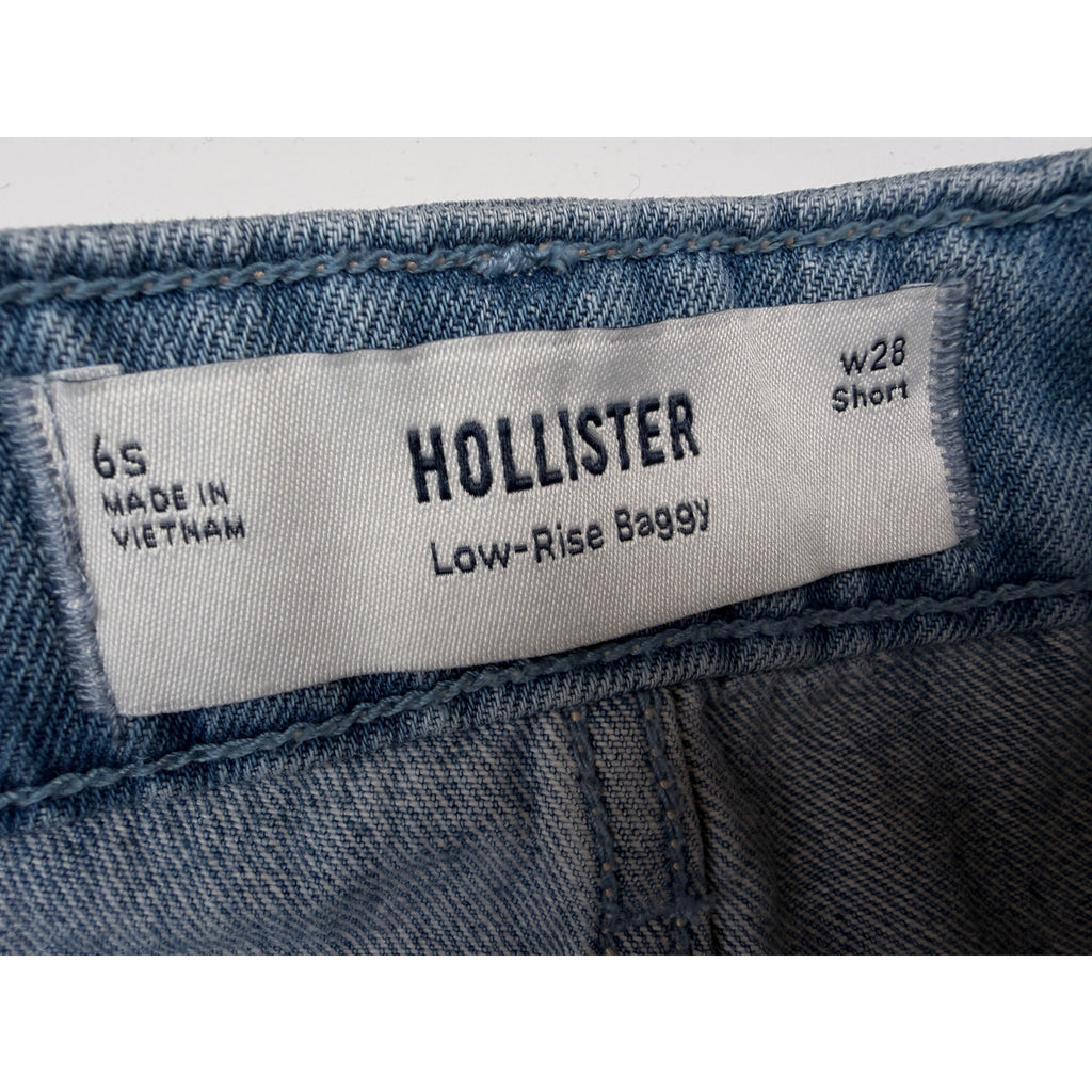 Hollister Jeans Womens 6S W26 Low Rise Baggy Distressed Denim
