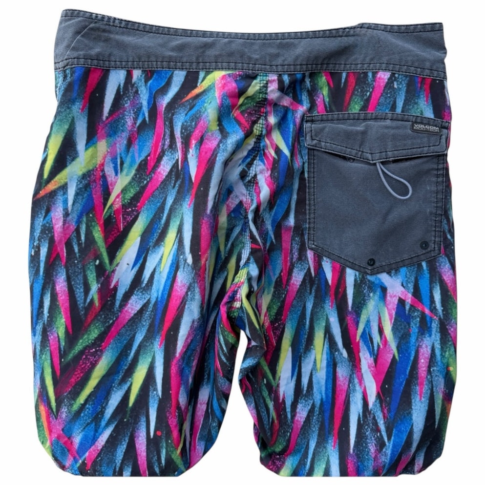 Volcom Mod Tech Board Shorts Mens 32 Multicolor Surf Swim Stretch