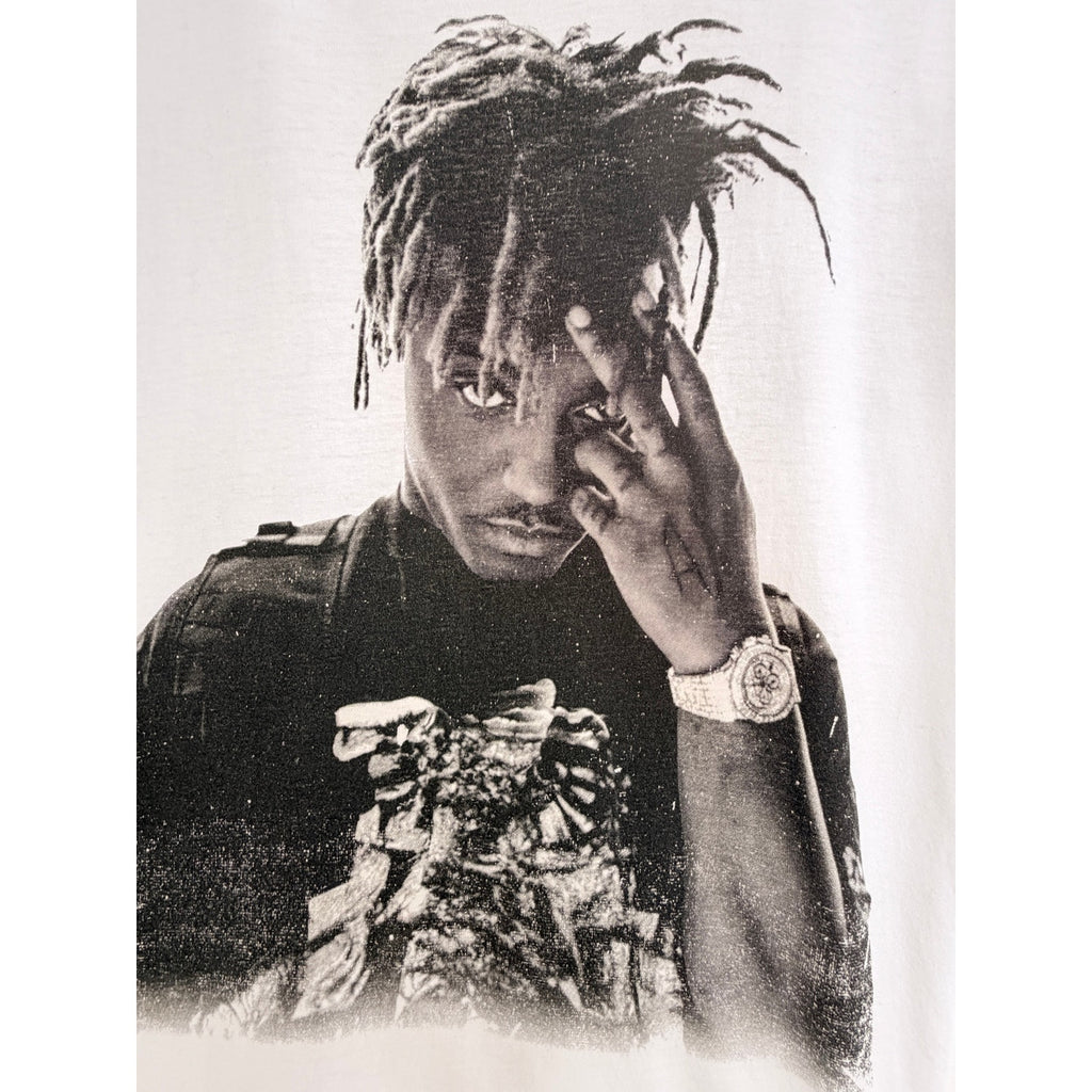 Juice WRLD Graphic 999 Club T Shirt Mens Large White Rap Hip Hop Portrait Tee