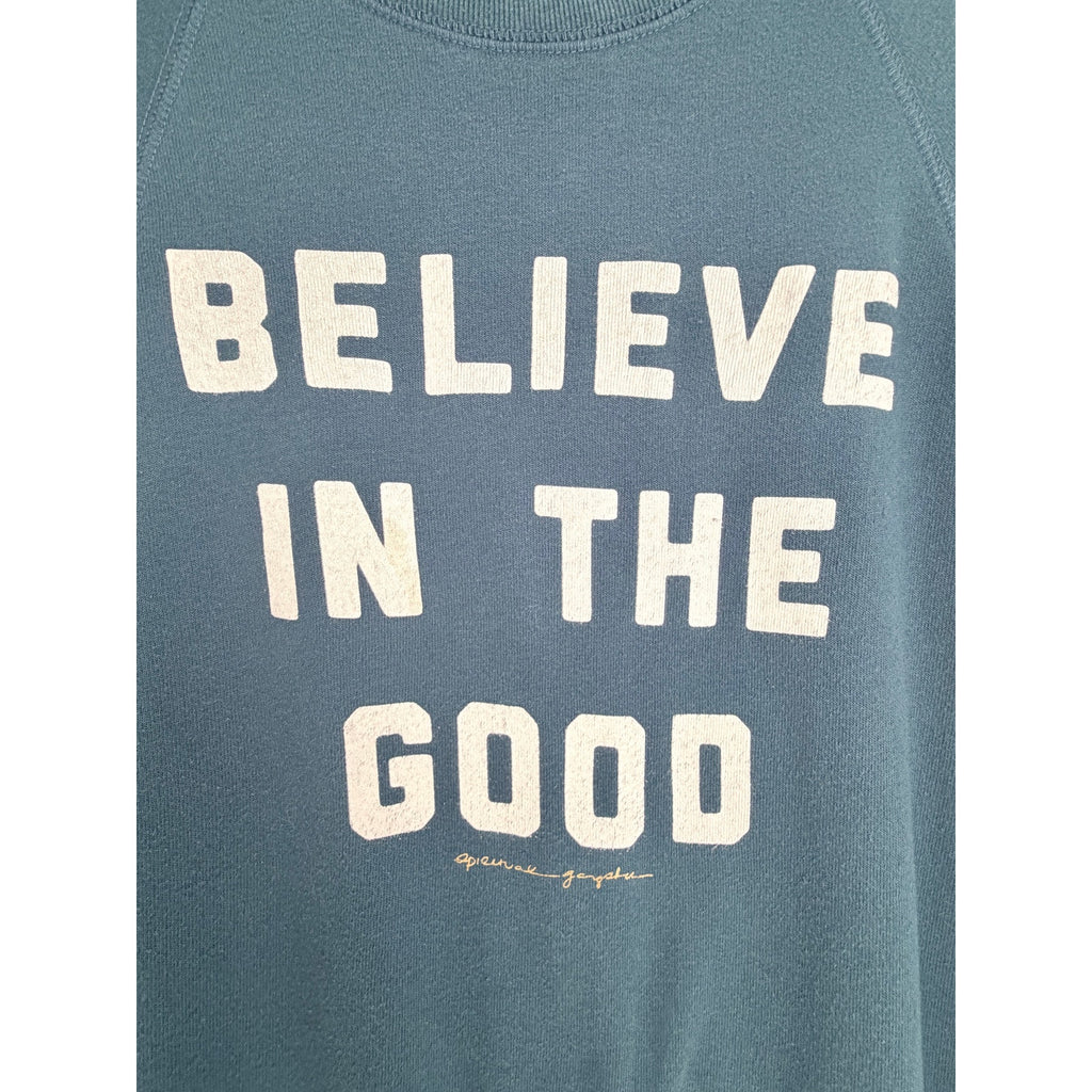 Spiritual Gangster Believe In The Good Sweatshirt Womens Large Blue USA Made
