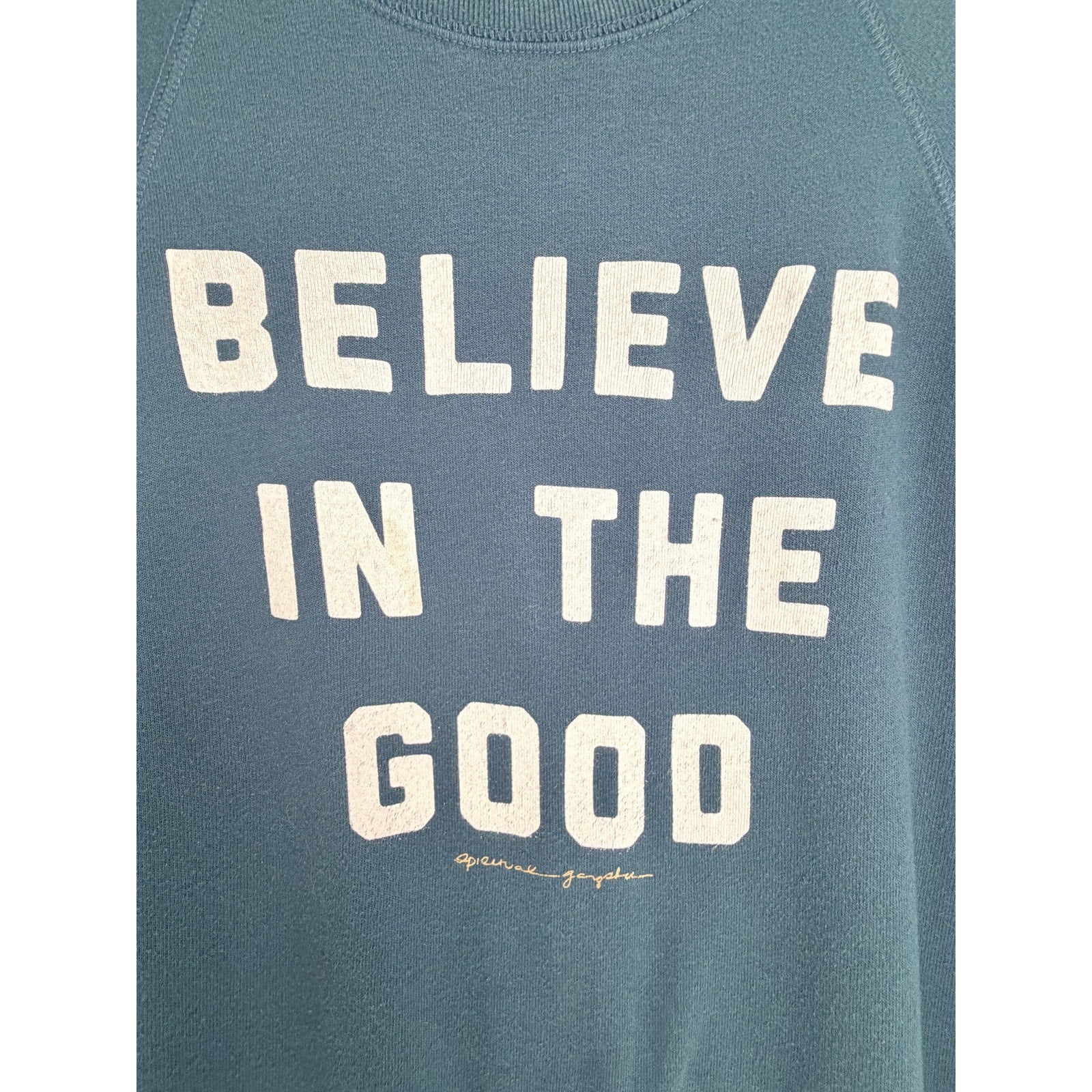 Spiritual Gangster Believe In The Good Sweatshirt Womens Large Blue USA Made