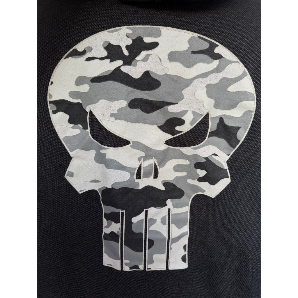 Marvel Punisher Hoodie Mens 2XL Black Camo Skull Graphic Zip Up Streetwear