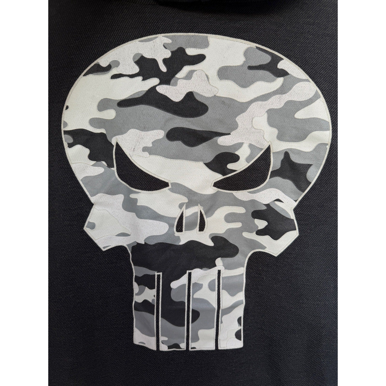 Marvel Punisher Hoodie Mens 2XL Black Camo Skull Graphic Zip Up Streetwear