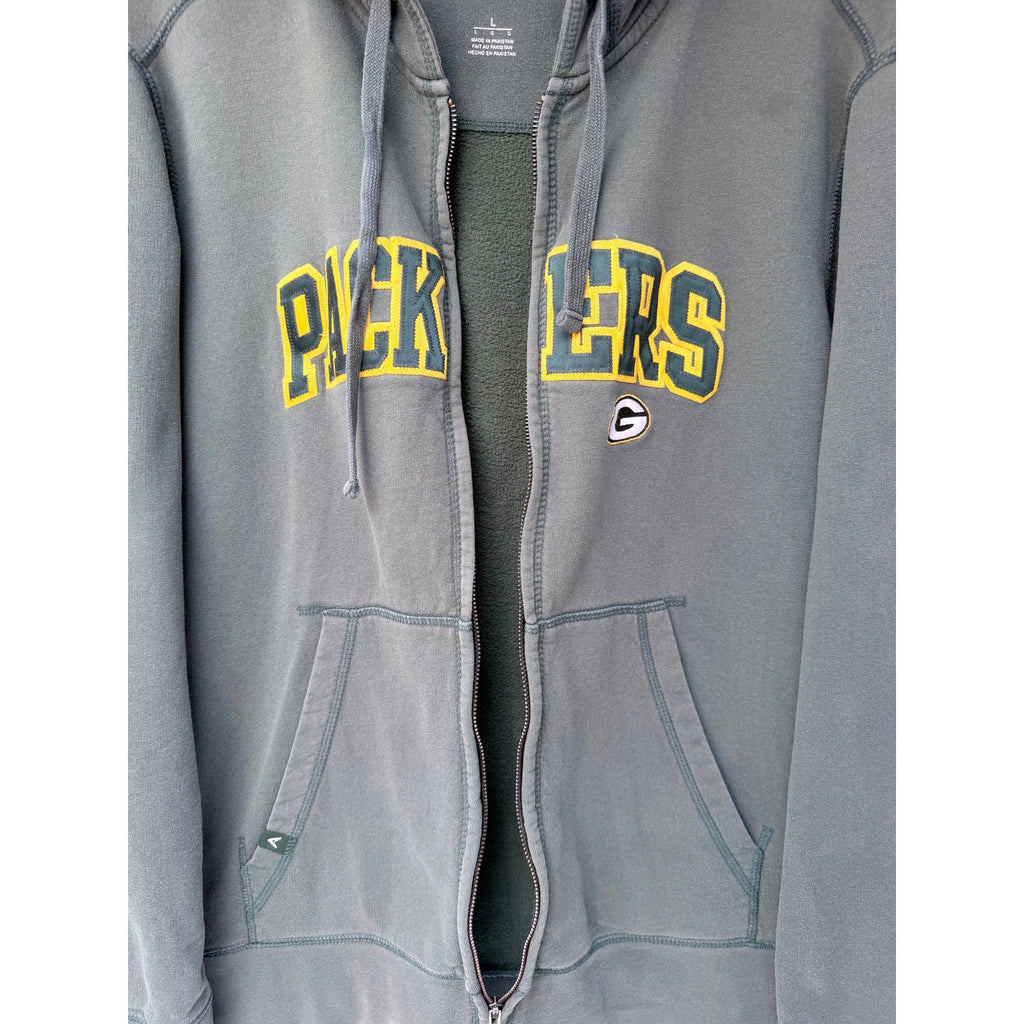 Antigua Green Bay Packers Full Zip Hoodie Mens Large Green NFL Football