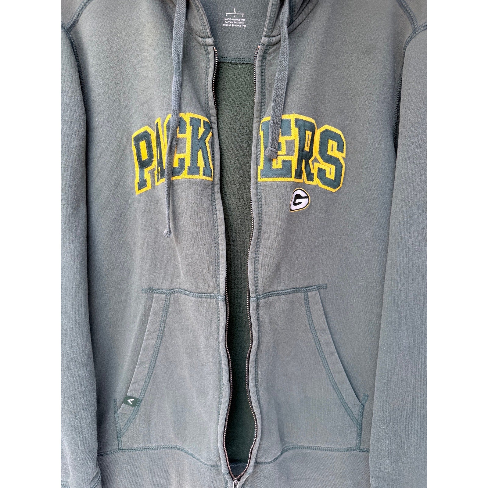Antigua Green Bay Packers Full Zip Hoodie Mens Large Green NFL Football