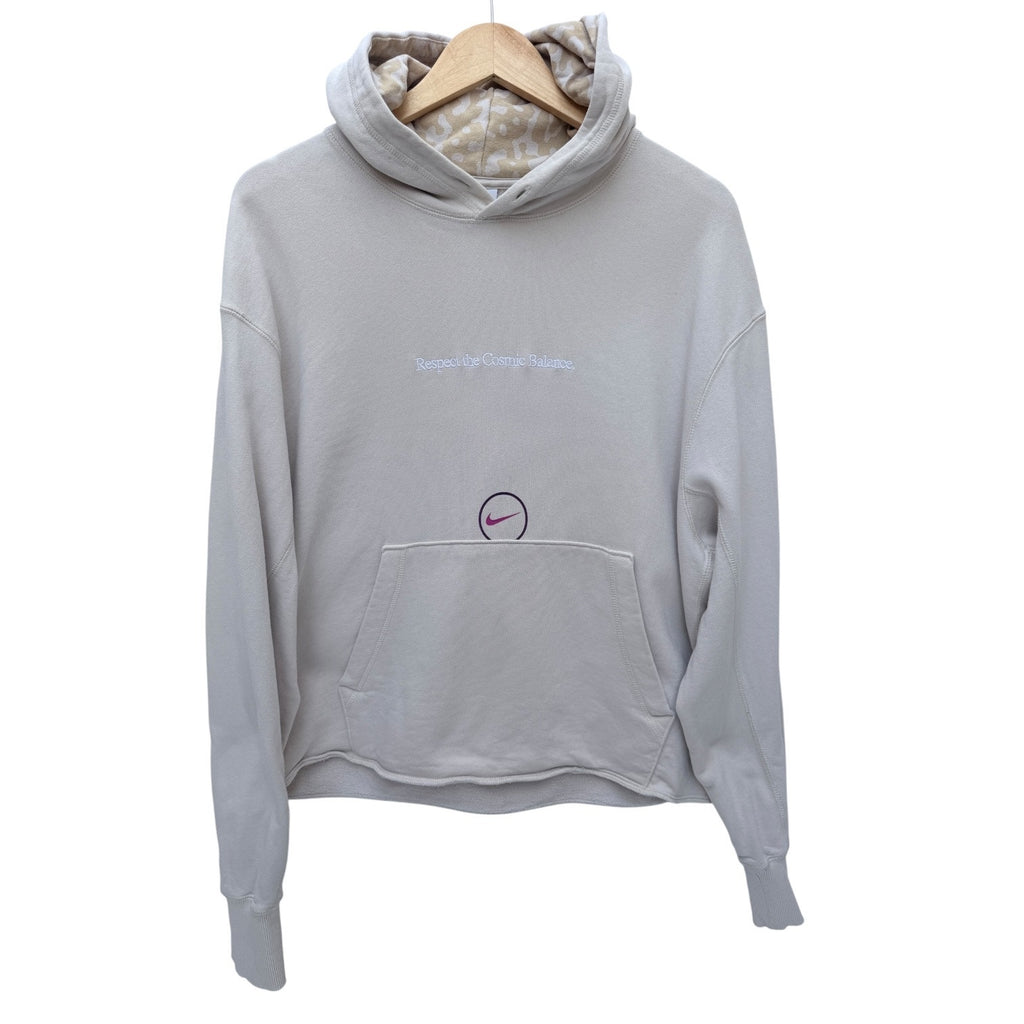 Nike Graphic Hoodie Womens Medium Cream Equilibrium Pullover Sweatshirt