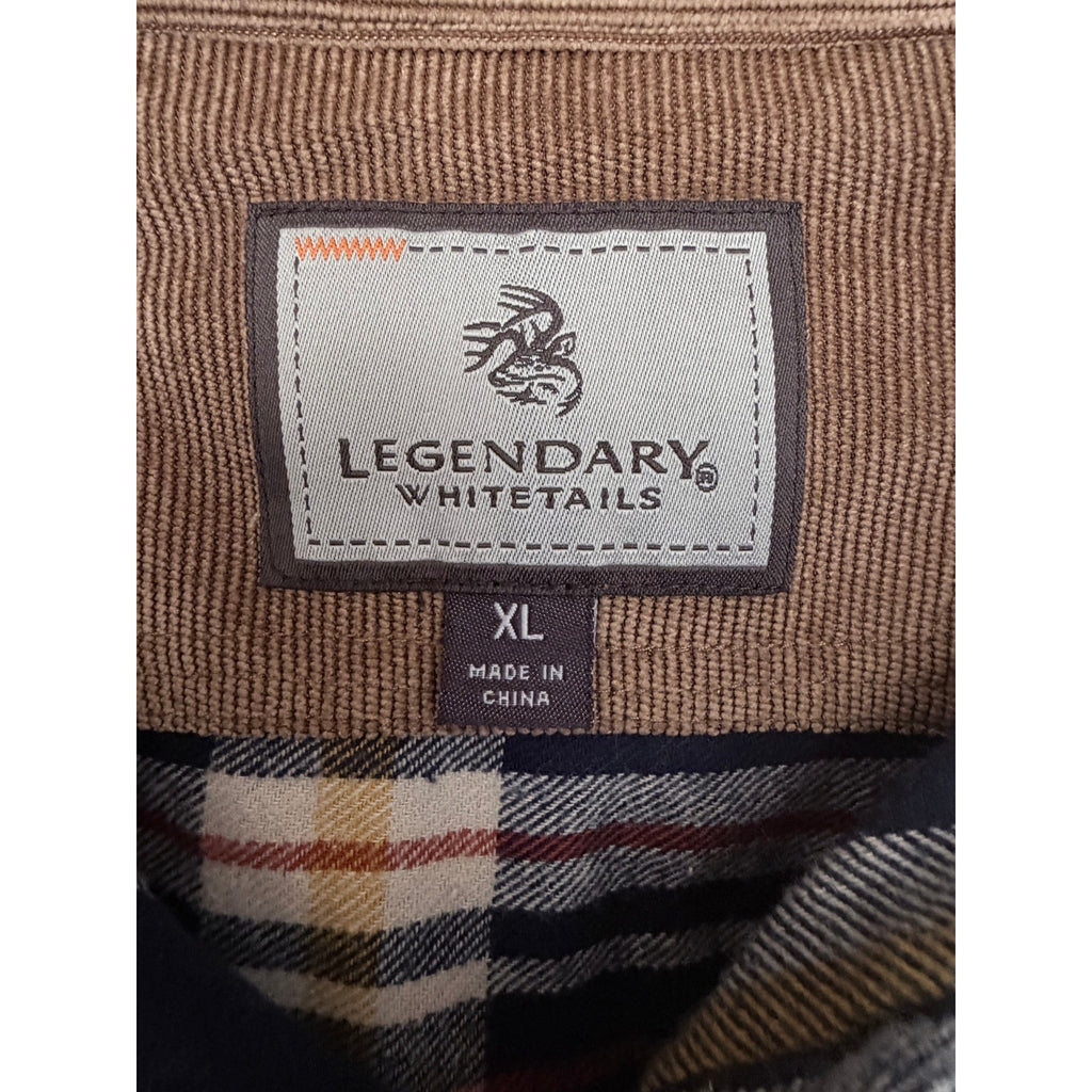 Legendary Whitetails Flannel Shirt Jacket Mens XL Plaid Corduroy Collar Shacket