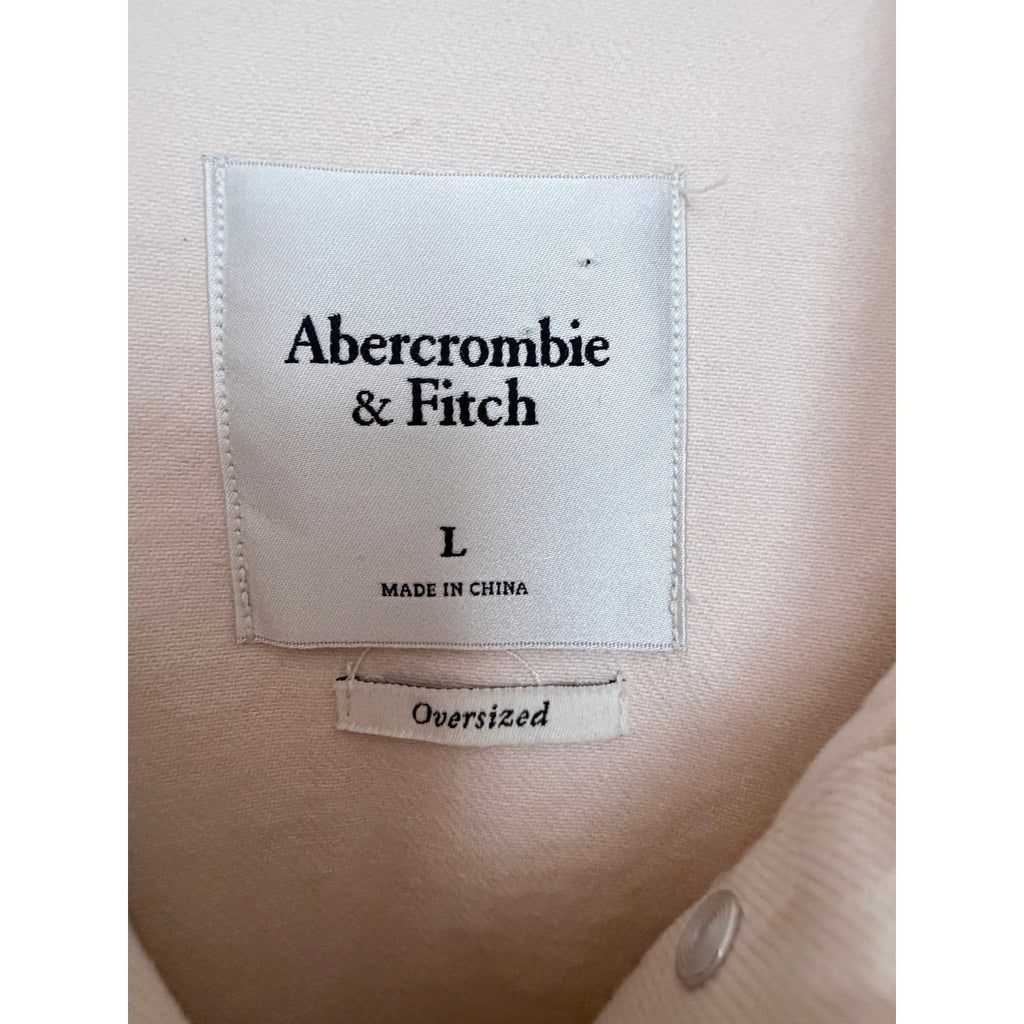 Abercrombie Pink Oversized Trucker Jacket Womens L