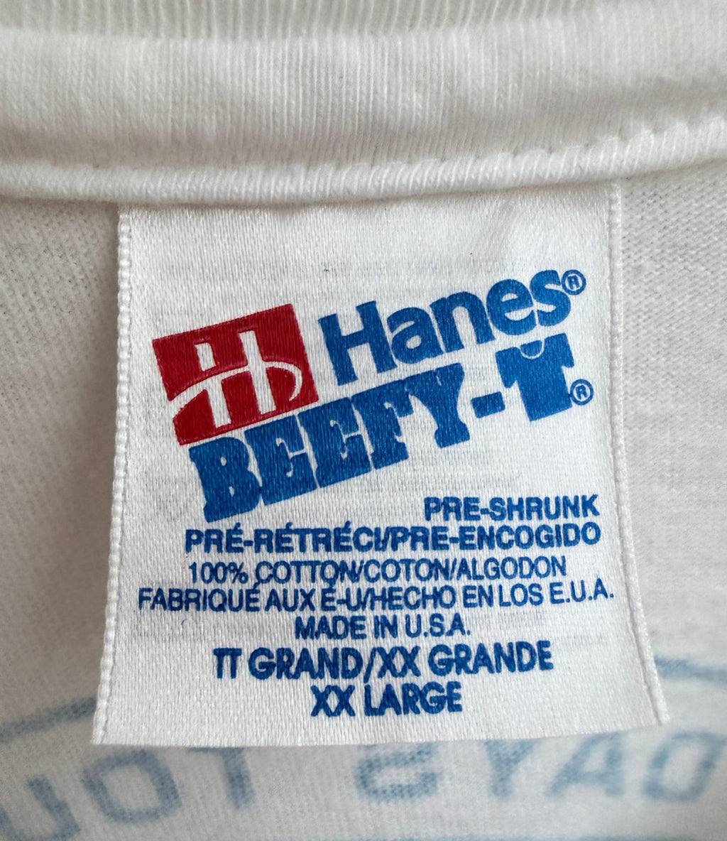 Hanes Men's White Sedona Days Tournament 1993 Slow Pitch Softball Classic Crewneck T-Shirt — brand label