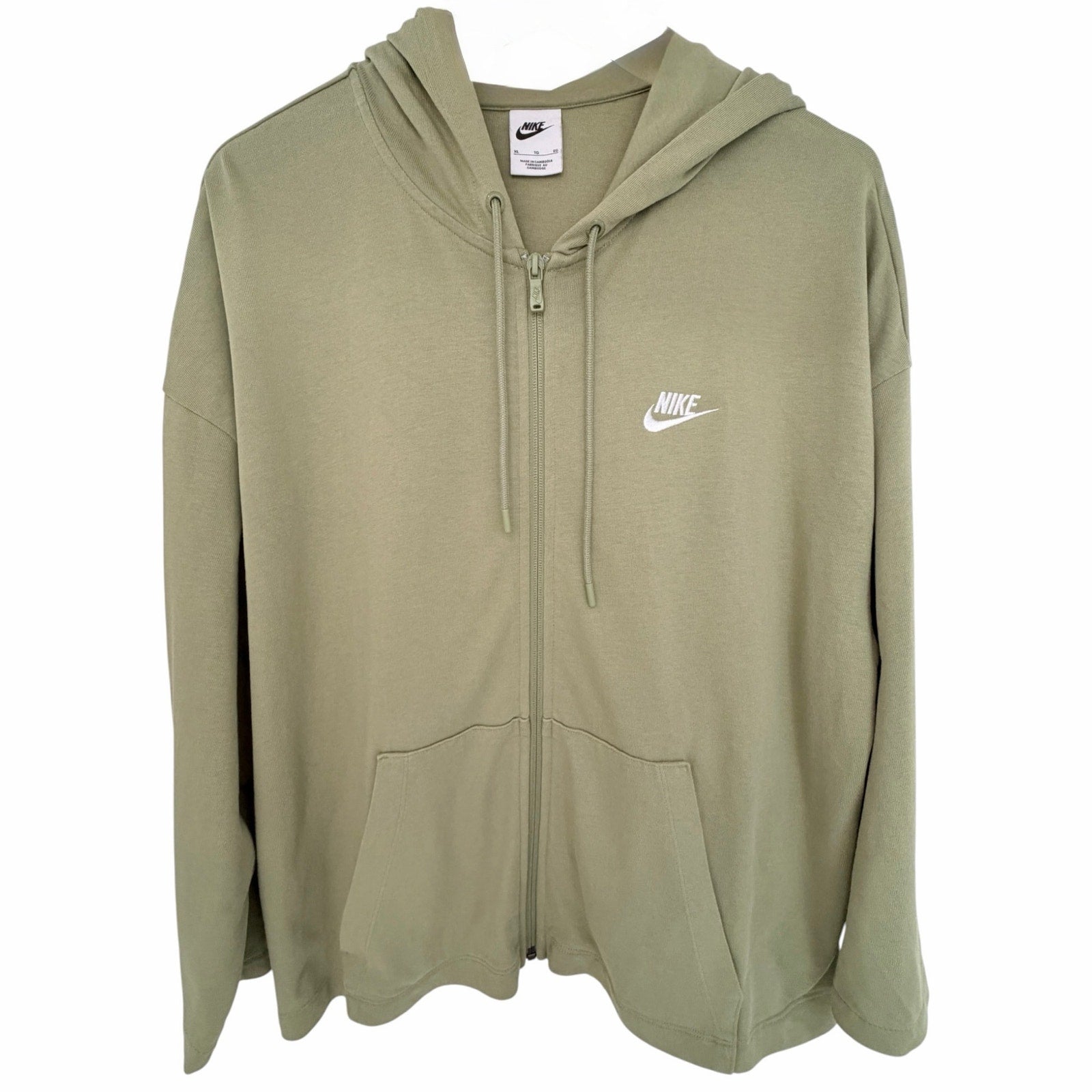 Nike Sportswear Full Zip Hoodie Womens XL Green Swoosh