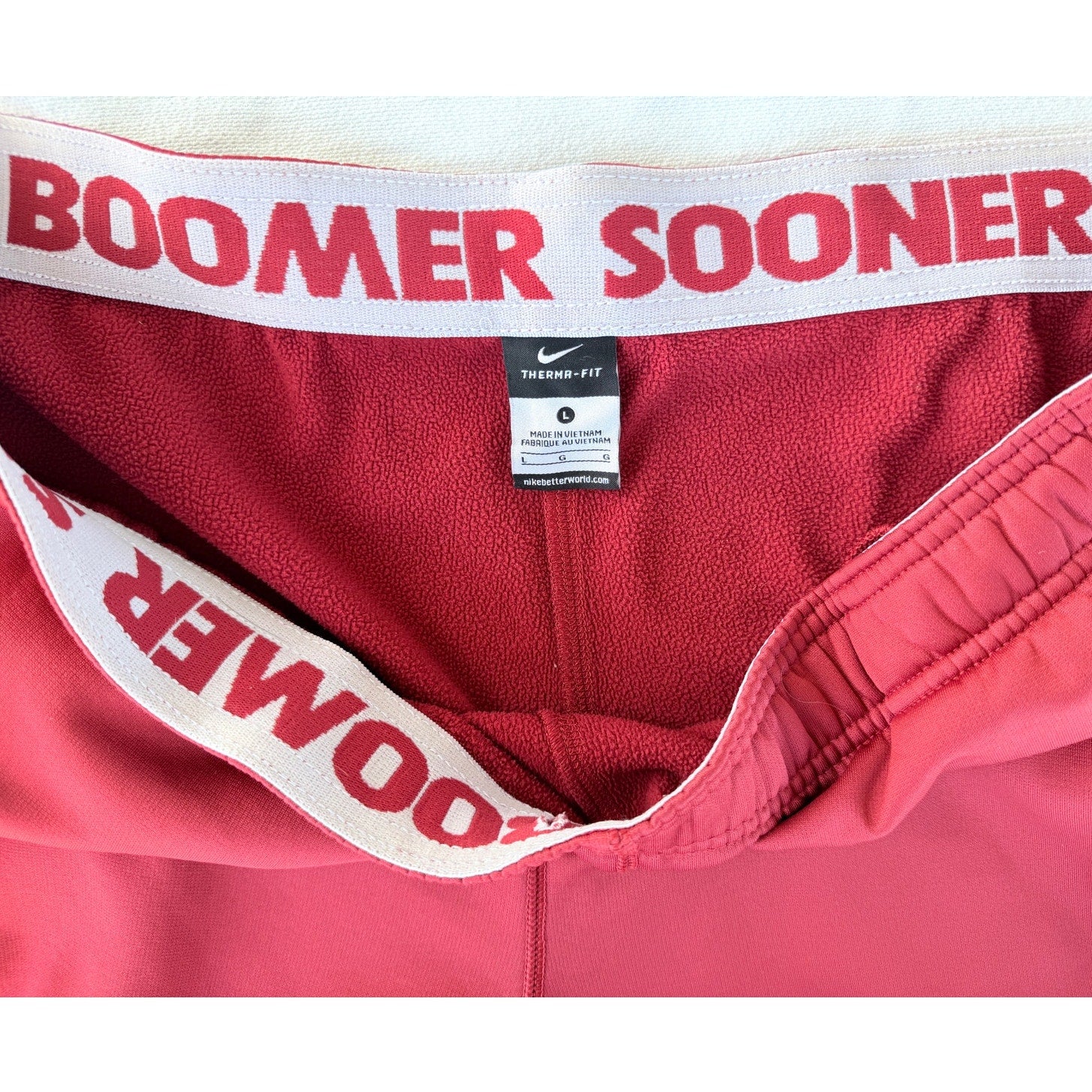 Nike Therma Fit Sweatpants Mens L Red Oklahoma Sooners Athletic Joggers
