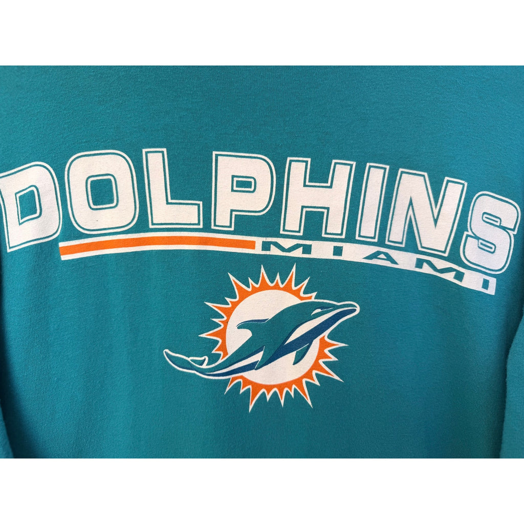 Miami Dolphins NFL T Shirt Mens XL Majestic Aqua Logo Football Fan Tee