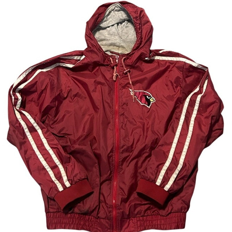 Vintage Arizona Cardinals Jacket Mens Medium Red NFL Gameday Hooded 90s