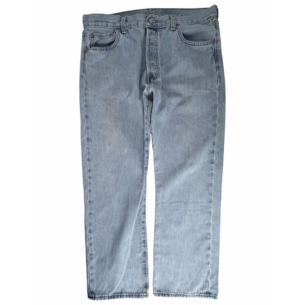 Levi's 501 Original Fit Jeans Men's 36x29 Light Wash Button Fly Denim