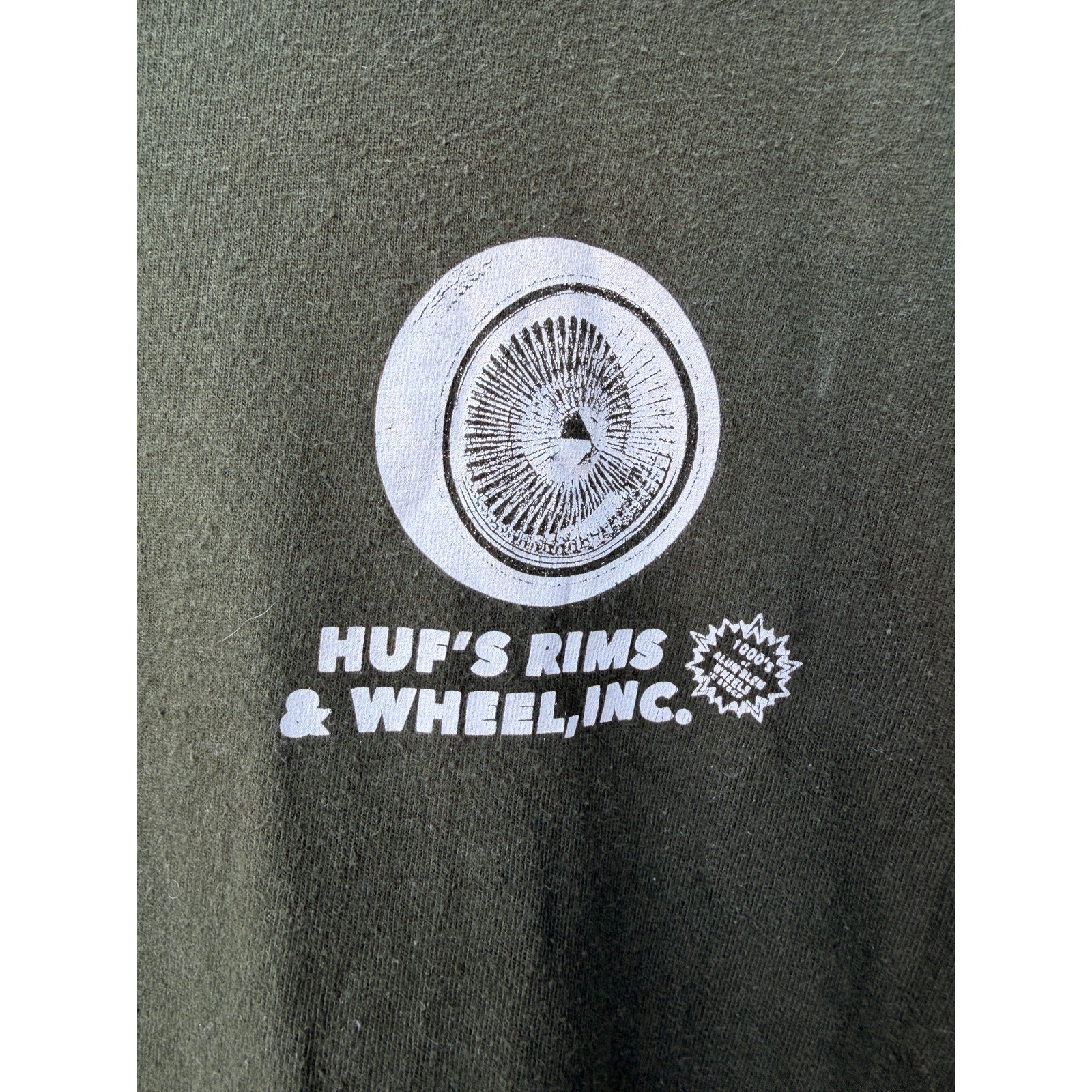 HUF Graphic T Shirt Mens Medium Green Streetwear Skate Tee