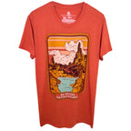 Disney Men's Orange Disney Crewneck T-Shirt — front view