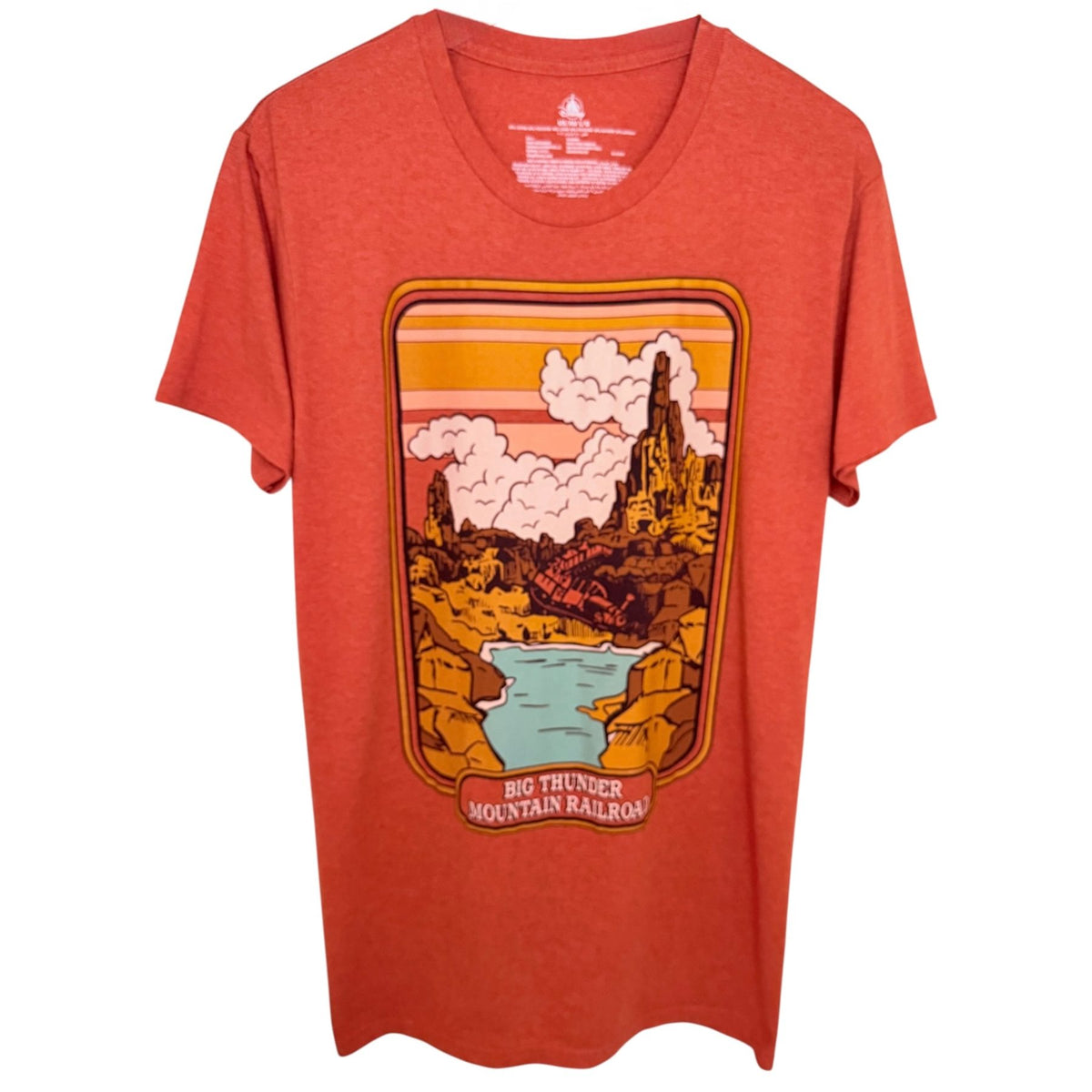 Disney Men's Orange Disney Crewneck T-Shirt — front view