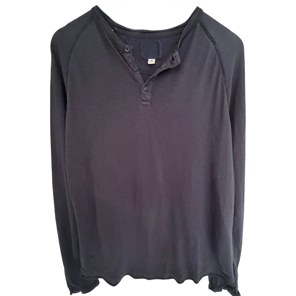 Converse One Star Henley Shirt Womens Medium Black Long Sleeve Casual Top