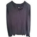 Converse One Star Henley Shirt Womens Medium Black Long Sleeve Casual Top