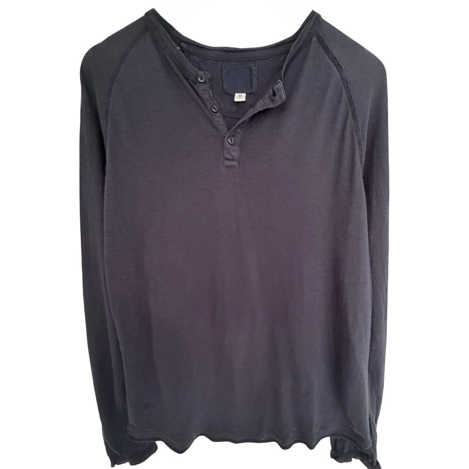 Converse One Star Henley Shirt Womens Medium Black Long Sleeve Casual Top