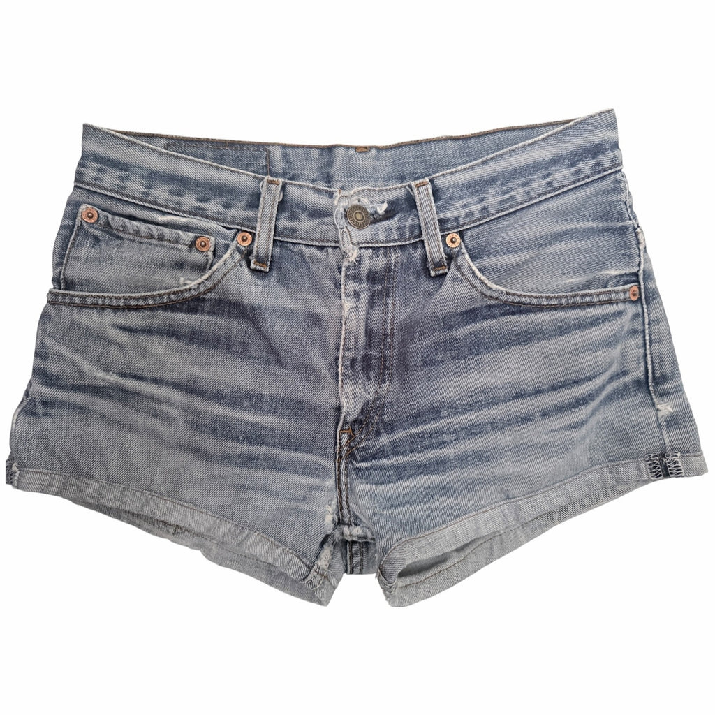 Levi's Premium 501 Shorts Womens Light Wash Distressed Denim Cutoff Jean Shorts