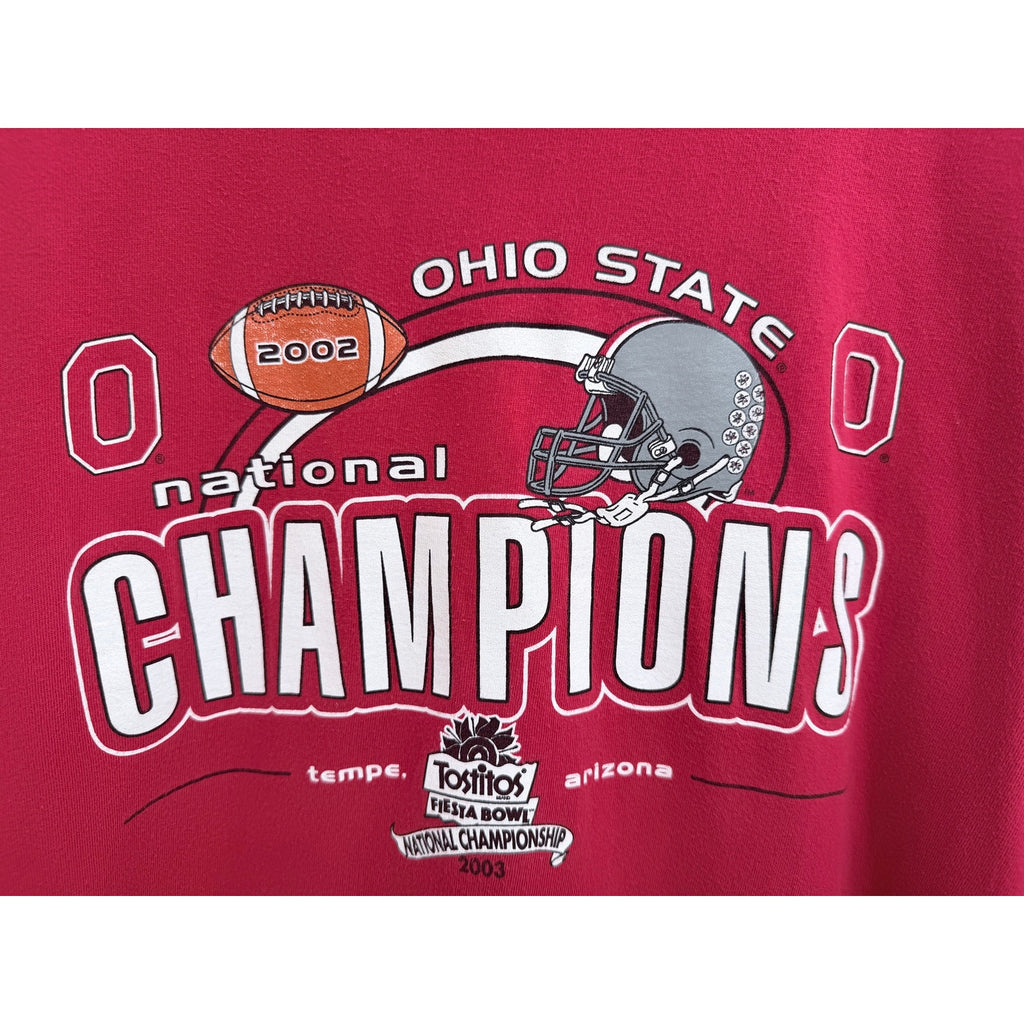 Ohio State National Champions Long Sleeve Shirt Mens XL Red Fiesta Bowl 2003