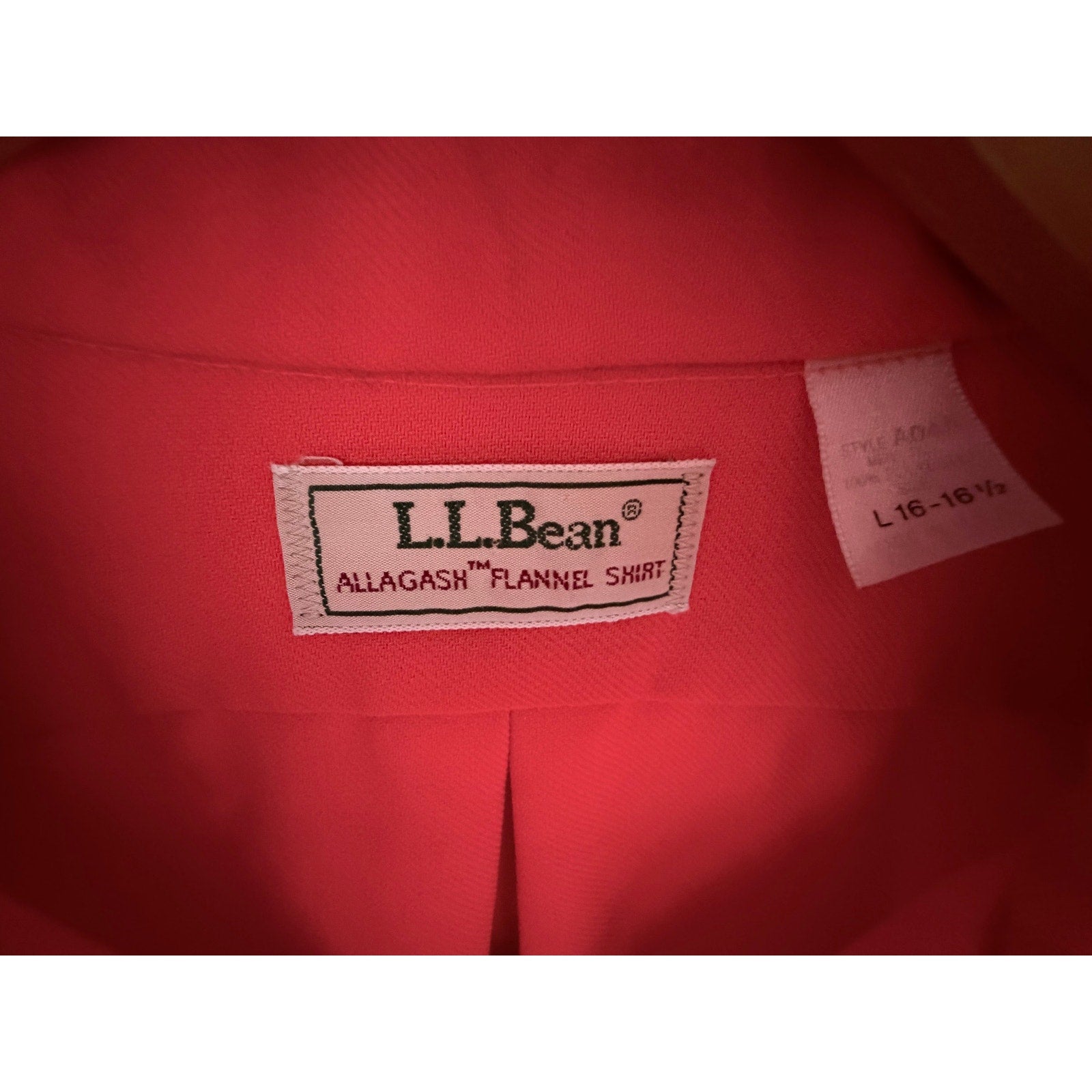 LL Bean Allagash Flannel Shirt Mens Large Orange Chamois Button Front Hunting