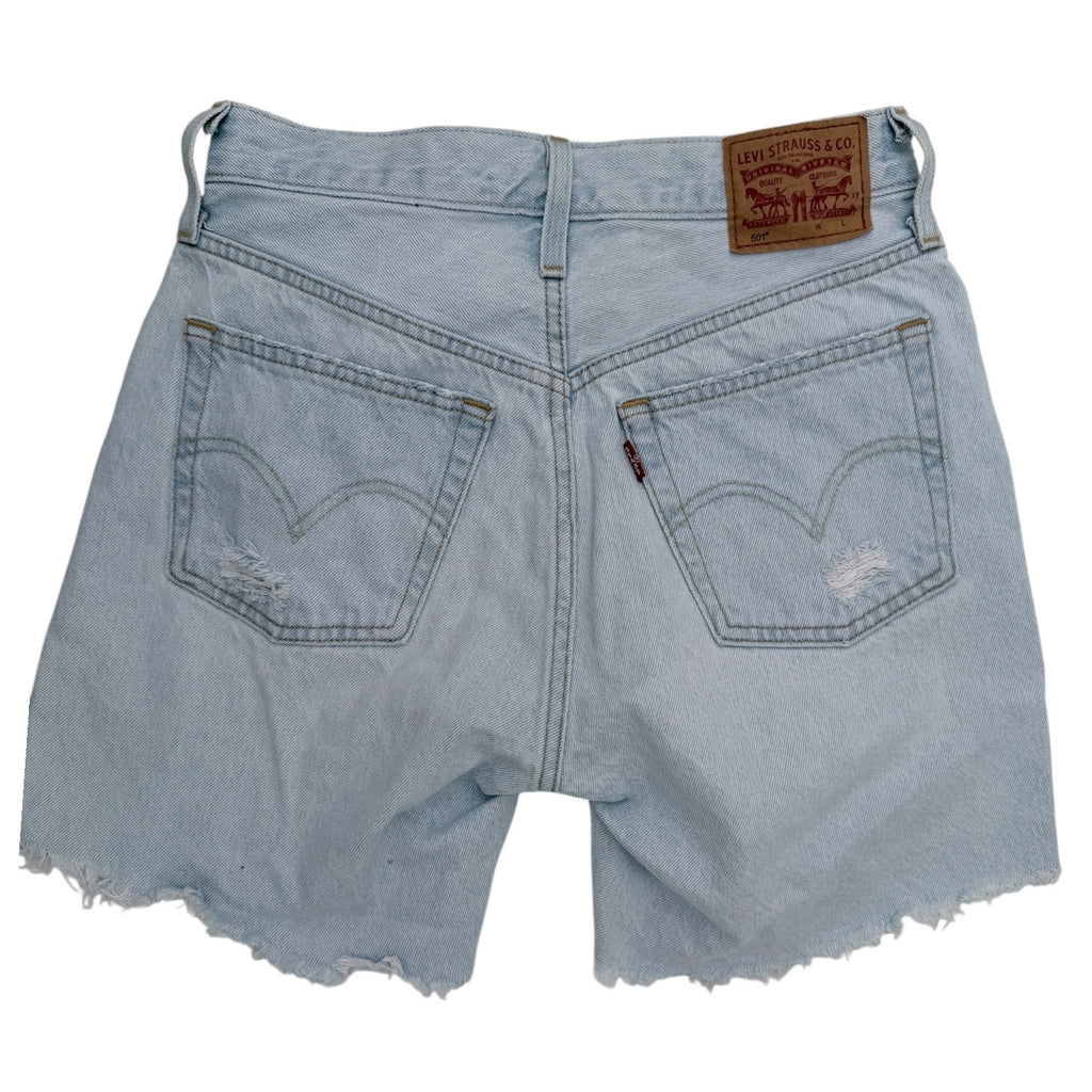 Levis 501 Distressed Denim Shorts Womens Size 26 Light Wash Cutoff Jean Shorts