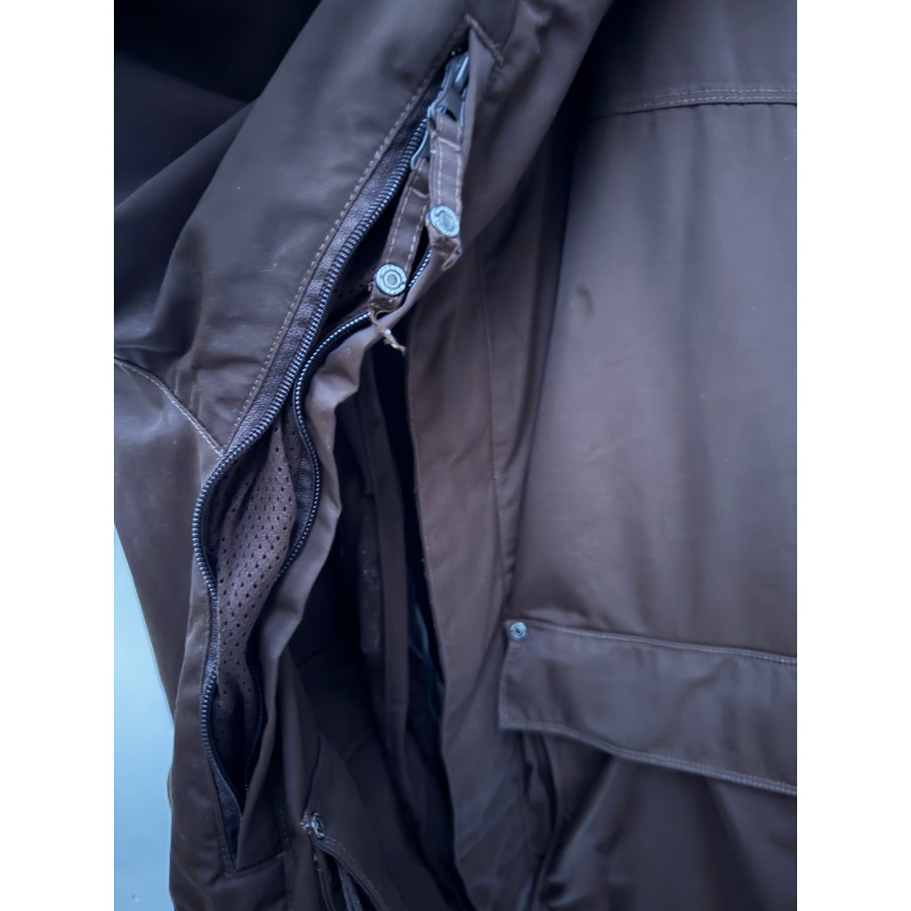 Billabong Pilot Jacket Mens Large Brown Hooded Full Zip Utility Coat Outdoor
