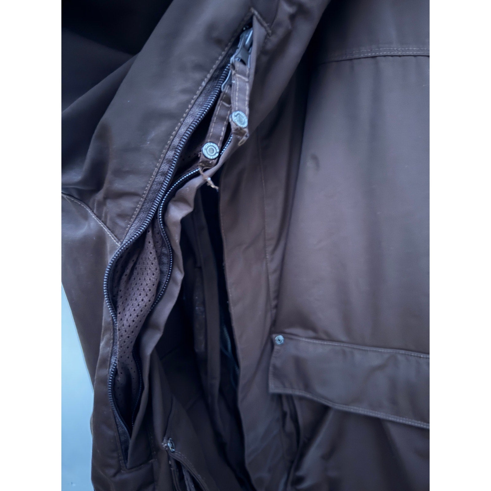 Billabong Pilot Jacket Mens Large Brown Hooded Full Zip Utility Coat Outdoor