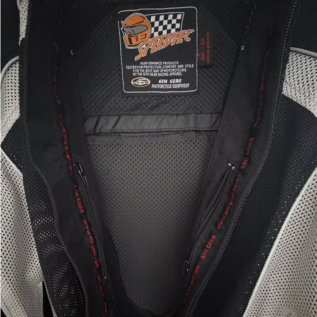 ProStreet Mens 3XL Motorcycle Jacket Black White Mesh CE Armor Riding Coat 52