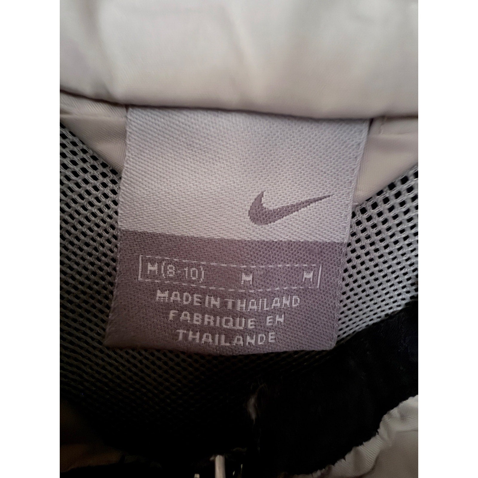 Nike Hooded Windbreaker Jacket Men's Medium Beige Black Full Zip Mesh Lined