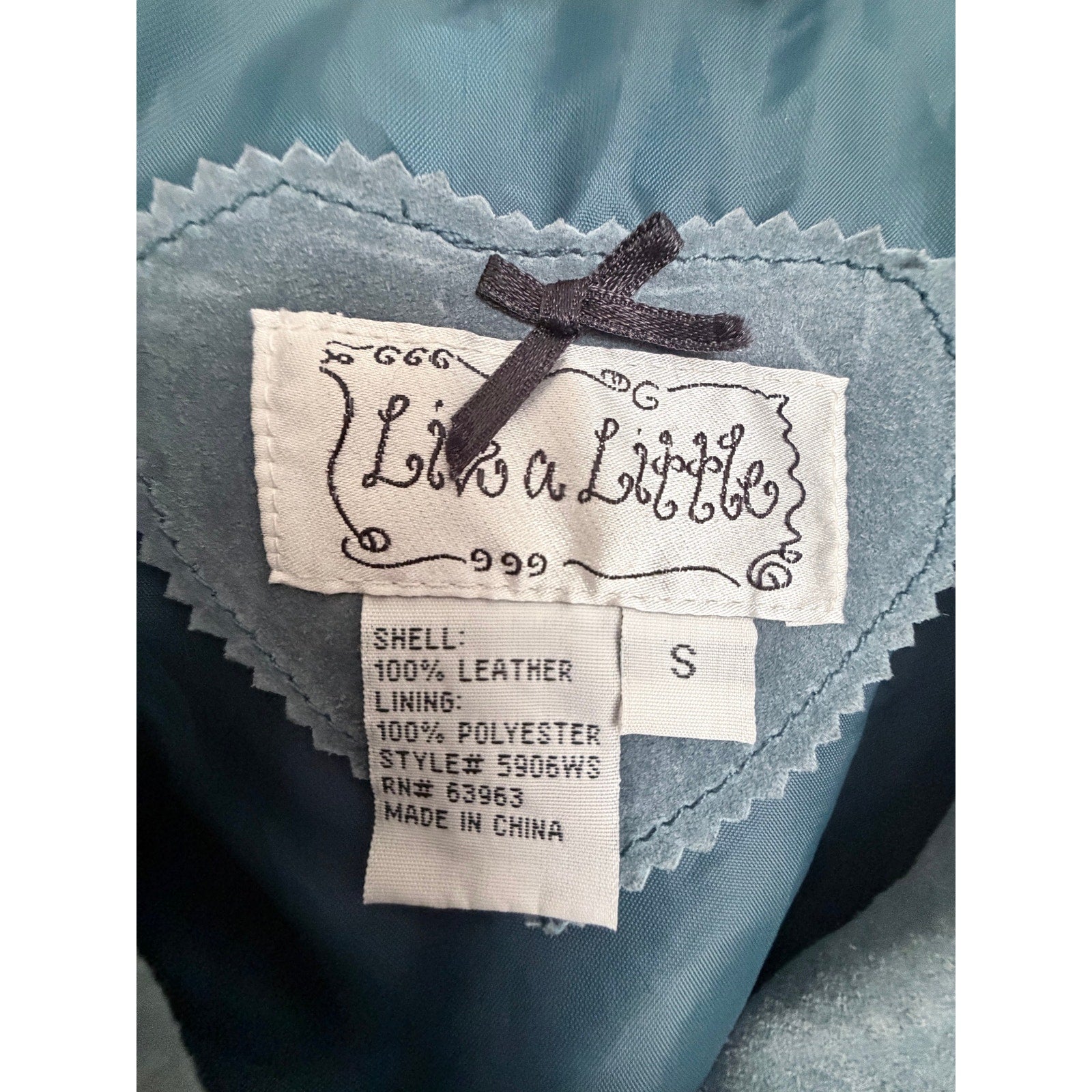 Lisa K Little Blue Leather Jacket