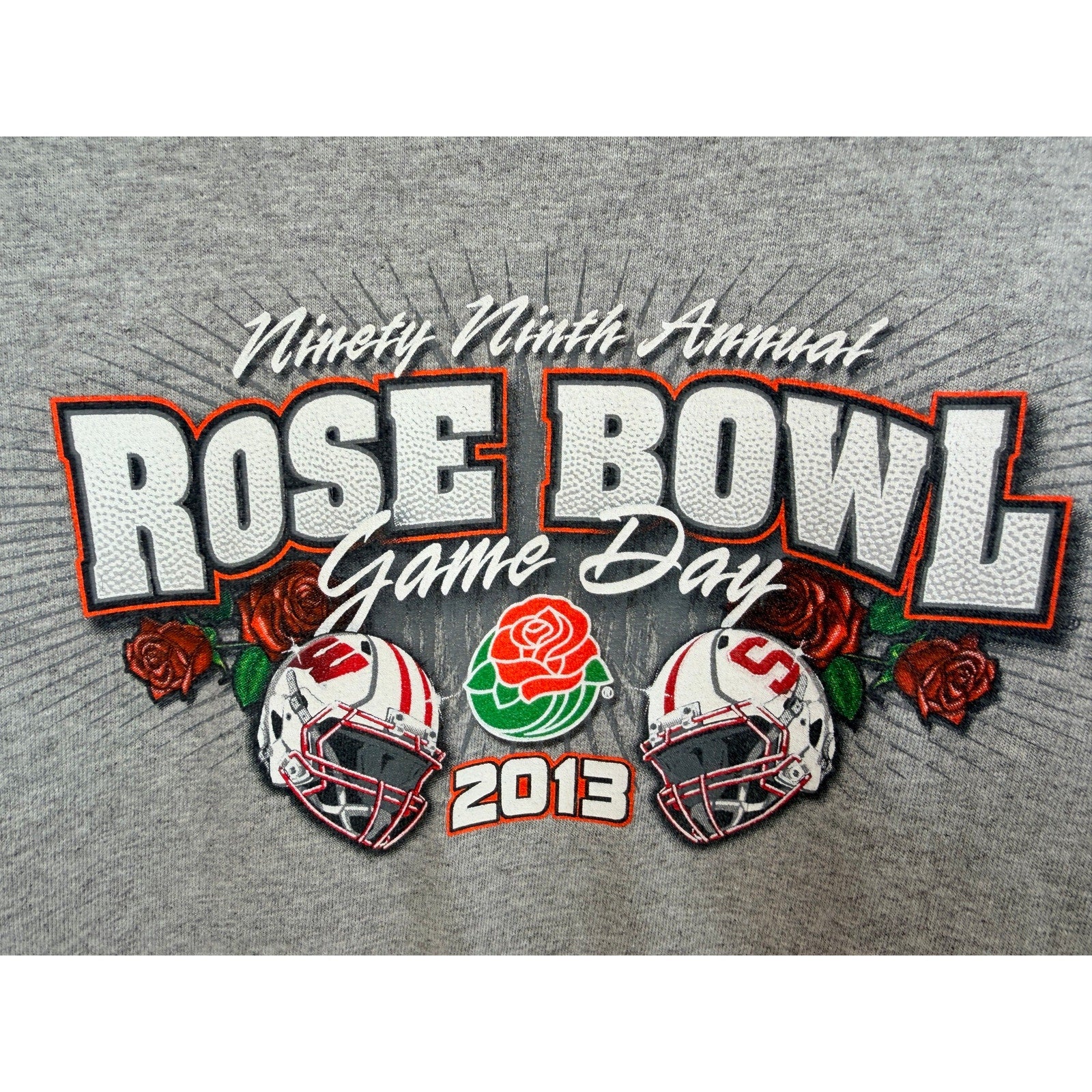 Rose Bowl 2013 Wisconsin vs Stanford T Shirt Mens XXL Gray Football Graphic Tee