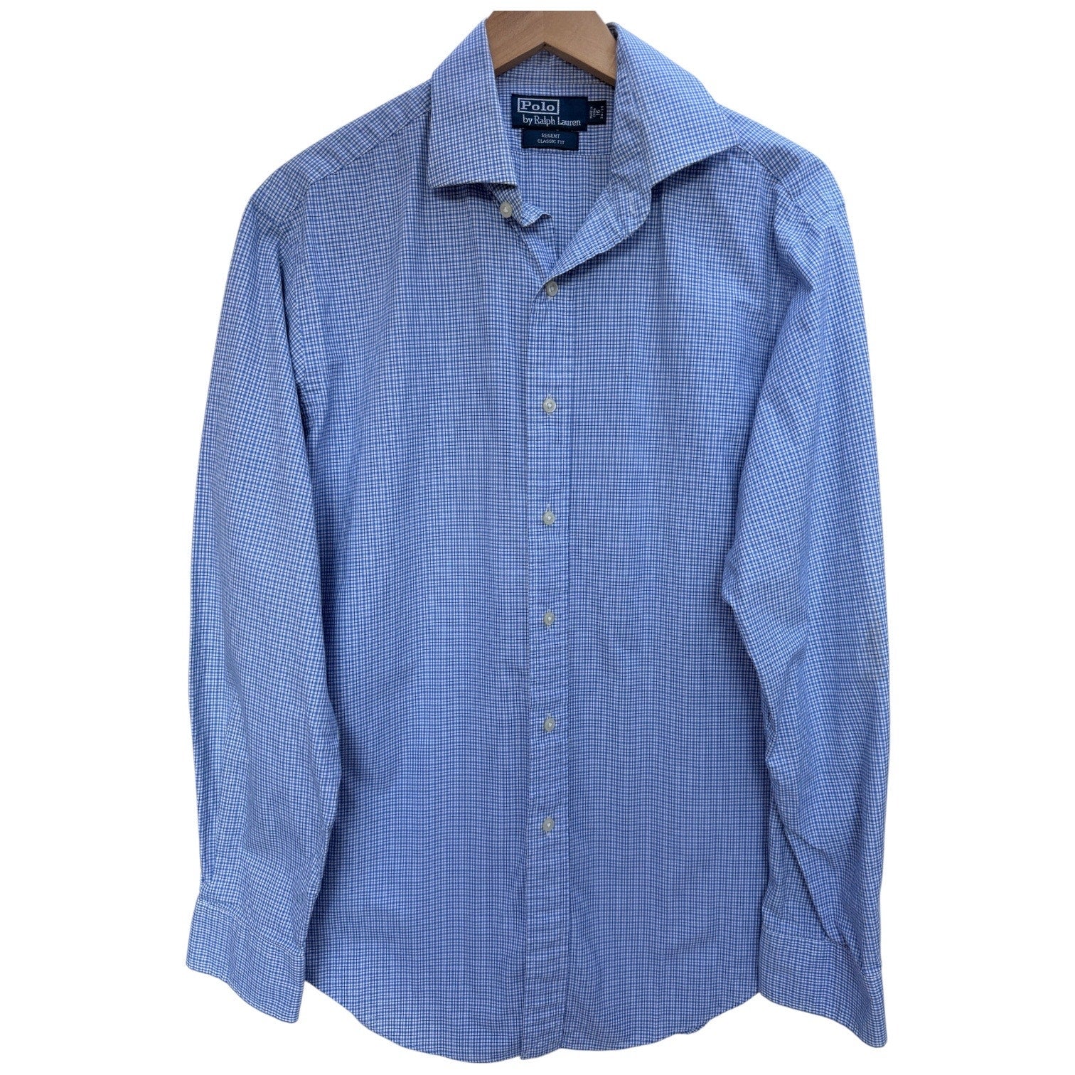 Polo Ralph Lauren Regent Classic Fit Button Up Shirt Mens 16 34/35 Blue Check